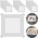 Chengu 50 Pcs 5.7 Inch Disposable Hair Catcher Shower Drain Stickers Square Mesh Shower Drain Catcher Cover Stickers Bathtub Stopper Decals with 5 mm Holes for Bathroom Kitchen Sink Filter Accessories