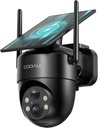 COOAU Solar Security Cameras Wireless Outdoor – Low-Light Rechargeable​​, Easy to Install, 2K 360° Camera for Home Security, Surveillance Cam with AI Smart Detection, Wi-Fi 6, Color Night Vision, IP66