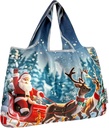 allydrew Large Foldable Christmas Holiday Nylon Reusable Grocery Bag