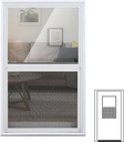 24" x 38" Venting Entry Door Glass Inserts Replacement Exterior or Front Door Panel Kit with Double Pane Tempered Clear Glass Venting Sliding Window with Screen for House Home Improvement