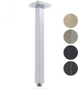 Ceiling Mount Shower Arm with Flange 20 Inches Square Straight Extender Extension Pipe Replacement, Long Shower Arm For Fixed Rain Shower Head or High Ceiling, Chrome
