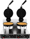 Dual Head Waffle Maker 2400W Stainless Steel Waffle Cone Maker Non-Stick Waffle Making Machine with Timer Adjustable Temperature Kitchen Waffle Maker