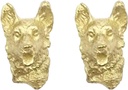 AUPKROT JSBWSFA 2PCS Solid Brass Creative Gold Animal Knob, Gold Dresser Knobs Drawer Knobs Vintage Unique Cabinet Knobs for Door Cabinet Drawer Art Deco Furniture (Wolf Dog)