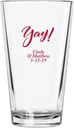 Personalized Color Printed Pint Glass - Yay - Red - 12 pack