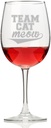 Team Cat Meow Wine Glass
