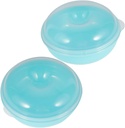 2pcs Airtight Bread Storage Box Bagel Donut Keeper Small Bagel Case Bread Saver Container for Pantry