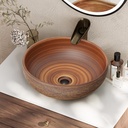 15-Inch Ceramic Round Bathroom Vessel Sink – Retro Style Washbasin, Elegant Ceramic Sink for Modern and Classic Bathrooms
