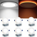 Meconard 6 Pack 4 Inch 5CCT LED Recessed Lighting with Night Light, 2700K/3000K/3500K/4000K/5000K Selectable Ultra-Thin LED Recessed Ceiling Lights, 9W=75W, 750LM, Dimmable Canless Wafer Downlight
