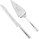 Lenox True Love Silver Personalized Wedding Cake Cutting Set, Engraved Wedding Cake Knife and Server, Wedding Cake Cutter