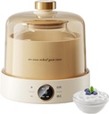 Digital Yogurt Maker, Homemade Electric Ice Cream Yogurt Makers Fully Automatic Small Mini 1 L Yogurt Maker Home Machine, with 4 x 180 ml Glass Jars Lids, for Making Fresh, Healthy Homemade Desserts
