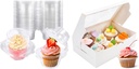 Bundle of 50 Pack Cupcake Containers and 15 Pack Cupcake Boxes for Muffins