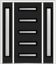 National Door Company, Z0351835L, Exterior with Two Sidelites Door, Steel, 64" x 80", 5-Lite, Spotlight Collection, Left-Hand Inswing