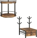 Lazy Susan Organizer and 2-Tier K Cup Holder, Rotating Spice Rack, Coffee Pod Holder, Coffee Pod Organizer for 56 Coffee Pods, Coffee Maker Stand with Mug Holders, SR22BR-KH38BR