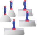 WORKPRO Drywall Knife Set, Stainless Steel Taping Knife Putty Knife with 4", 6'', 8'', 10'', 12'' Blades and Alloy Metal Hammer End, Spackle Tools for Drywall Repairing and Finishing(5 PCS)
