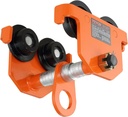 VEVOR Manual Trolley, 2200 lbs/1 Ton Load Capacity, Push Beam Trolley with Dual Wheels, Adjustable for I-Beam Flange Width 2.5" to 8", Heavy Duty Alloy Steel Garage Hoist for Straight Curved I Beam