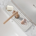 Kitchen Faucet Mat, Stone Quick Dry Faucet Mat for Kitchen Sink Faucet Splash Guard for Bathroom Counter, Kitchen [White, 15.7" x 3.9"]
