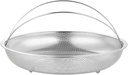 Stainless Steel Food Steamer Basket Pressure Cooker Steamer Basket with Handle Steaming Grid Drain(25.5cm)