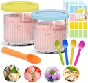 24oz Deluxe Ice Cream Maker Containers with Lids, 2Pack (Blue/Yellow)