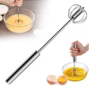 Easy Whisk, Easy Whisk Handheld Mixer, Semi Automatic Whisk, Easy Whisk Stainless Steel Hand Push Egg Beaters, Egg Beaters Hand Crank, Wisking Tool for Blending Beating (1PCS-Silver)