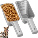 2 Cup Dog Food Scoop(2 Pack), Plastic Pet Food Scoop with Measuring Lines for Accurate Pet Food Portions,Dishwasher Safe (Gray)