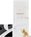 Magnetic Door Screen Pet Mesh Screen Door with Zipper Cat Screen Door Fits Door Prevent Dogs Cats Running Out from Home White (White, 35.4"x78.7")