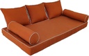 Twin Size Porch Swing Bed Cushion Cover,Waterproof Outdoor Twin Mattress Cover for Daybed,Outdoor Daybed Cushion Bolster Pillow Fitted Sheet Covers,Only Covers (Spice Orange, 75 * 39 * 6in)