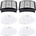 Filters for Shark Navigator Lift Away Deluxe ZU503AMZ NV360 NV352 NV370 NV358 NV355 NV351 NV356E UV540 NV350 NV356, Compare to Part # XFF350 & XHF350, 2 Hepa + 4 Foam & Felt Filter Replacement