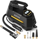 AstroAI Tire Inflator Portable Air Compressor Air Pump for Car Tires-Car Accessories, 9.8Ft Cord-12V DC-Powered Auto Pump with Digital Pressure Gauge, Emergency LED Light for Bicycle, Balloons, Yellow