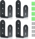 Heavy Duty Door Barricade Brackets - Steel U Bracket Door Security Bar for Indoor & Outdoor (4 Pack)