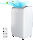 12,000 Btu Portable Air Conditioner for Room Cooling, Multi-Speed Fan with Dehumidifier Mode, Easy-to-Clean Washable Filter, Compact and Stylish Design