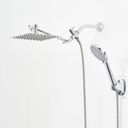 Shower Heads with Handheld Spray Combo High Pressure Rainfall 10" Shower Head with Handheld Spray and Adjustable Extension Arm, Bathroom Shower Combo with Hose, Chrome