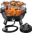 VIVOHOME Portable 58,000 BTU Propane Fire Pit, 24-Inch Smokeless Outdoor Design with Carry Bag, Tank Holder, Ideal for Patio, Backyard, Camping, Tailgating, Deck, RV