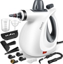 Pressurized Handheld Multi-Surface Natural Steam Cleaner with 12 pcs Accessories, Multi-Purpose Steamer for Home Use, Steamer for Cleaning Floor, Upholstery, Grout and Car (Grey)