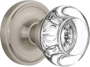 Nostalgic Warehouse Classic Rosette Round Clear Crystal Door Knob