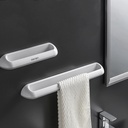 Xicennego 2 Pack Non-Perforated Towel Holder, Bathroom Towel Bar Kitchen Dishcloth Hanger, Paste Wall-Mounted Hand Towel Rack (11 Inches*1,18Inches*1)