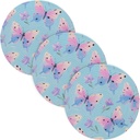 3 Pcs Dish Holder for Crock Pot Beautiful Pinkish-Blue Butterfly 15in Polyester-Cotton Thread Weave Farmhouse Kitchen Decor alfombrilla de para cocina