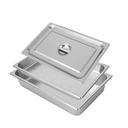 Hotel Pan Stainless Steel Steam Table Pans with Lid 3-Pack Perforated Steam Pan 2.6'' & 4'' Deep Steam Table Pan Restaurant Supplies for Kitchen