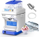 Electric Ice Crusher Shaver, 300W Snow Cone Maker Machine 441LBs/hr Thickness Adjustable for Bar Parties Events Snack(5.8Qt)