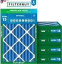 Filterbuy 12x22x4 Air Filter MERV 13 (MPR 1900) Health Defense Replacement (5-Pack), Electrostatic Pleated HVAC AC Furnace Filters, Made in USA (Actual Size: 12.00 x 22.00 x 3.63)