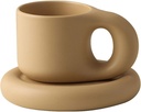 Tea Cup Ceramic Espresso Mugs Coffee Cups Fascinating Mug with Saucer Set Creative Gifts Set of Mugs, Hot Cocoa Mugs (C) (A)