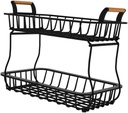 Luxshiny Kitchen Sink Strainer Basket Hanging Wall Vegetable Baskets Fruit Container