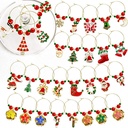 MOVINPE 30 Piece Wine Glass Charms - Christmas Themed Drink Markers for Stem, Champagne & Goblet Glasses