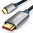 USB C to HDMI Cable 6Ft | 4K High-Speed USB 3.1 Type-C to HDMI Cord [Thunderbolt 3/4/5 Compatible] with MacBook, Galaxy S9 to S24, iPhone 15/16, iPad Pro, iMac, Surface