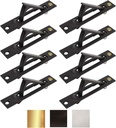 Litepak Door Edge Pull Premium Sliding Hardware Modern Style Spring (8 Pack, Oil Rubbed Bronze)