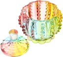 Cube Candy Storage Jar Glass Jar Lid for Home Candy Holder Storage Container for Cookies Snacks