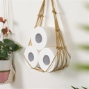 Hanging Fruit Hammock Under Cabinet - Handwoven Cotton Basket Storage for Produce, Banana - Boho Kitchen Decor for More Counter Space at Home Boat Camper