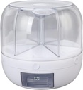 13.2lb Cereal Rice and Grain Storage Container, 360°Rotating Dry Food Round Dispenser, 6 Compartment Kitchen Organizer with Lid Resistant for All Beans, Barley, Millet