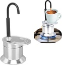 Stovetop Single Spout Espresso Maker, Single Tube Pot 1 Cup 50ML Aluminum Alloy Spout Stovetop Italian Coffee Maker for Outdoor Parties Travel