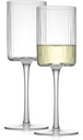 JoyJolt Elle Fluted White Wine Glasses Set of 2, 11.5oz Long Stem Wine Glasses, Unique Stemmed Cocktail Glass, Vintage Style Drinking Glass Set