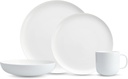 Fortessa Modern Coupe Porcelain 16 Piece Dinnerware Set, Service for 4, White